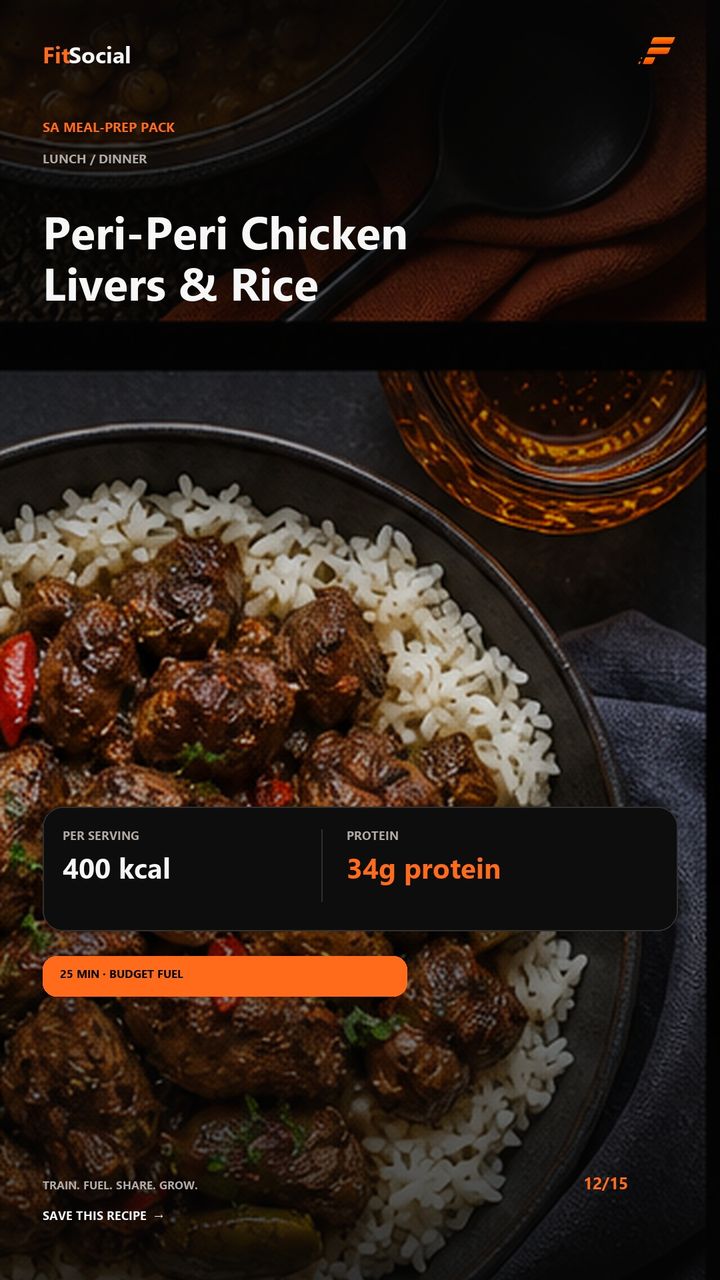 Peri-peri chicken livers and rice — 400 kcal, 34g protein, budget fuel